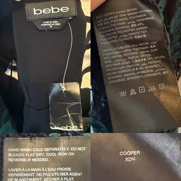 bebe Lace Dress Romper Emerald Black NEW "Cooper" size 00 - Picture 9 of 9